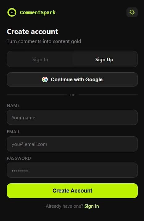 Comment-Spark screenshot 1