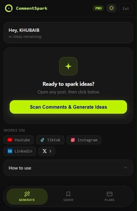 Comment-Spark screenshot 2